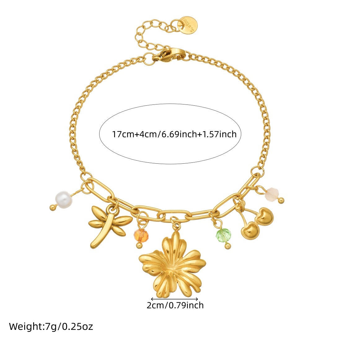 Roestvrij staal gouden bloem D - String Of Pearls Plant recensie en prijs